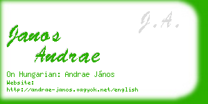 janos andrae business card