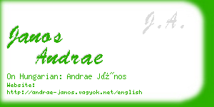 janos andrae business card